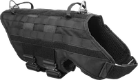 Tactical dog harness with welded V-ring attachments