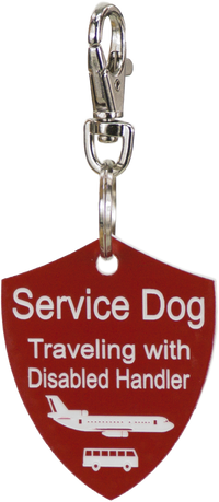Service dog tag with trigger snap