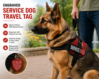 Service dog travel identification tag