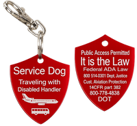 Service dog travel identification tag