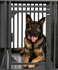 Powder Coated Double Door Full Vent Dog Crate  (Front/Side)