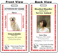Service dog team identification badge