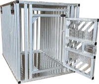 Full vent aluminum dog crate with maximum airflow