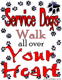 Service Dogs Walk All Over Your Heart Graphic