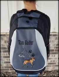 Dog Lover Backpack Featuring Embroidered Breed Portrait