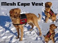 Service Dog cape vest with transparent storage pocket