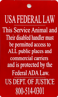 Aluminum service dog identification badge