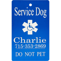 Custom service dog badge with ADA information