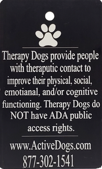 ActiveDogs custom therapy dog badge