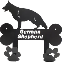 Dog breed metal leash and collar hanger