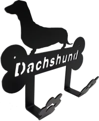 Aluminum dog breed leash and collar holder