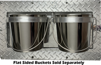 Aluminum Swinging Double Diner kennel feeder frame with dual bucket mounting rings