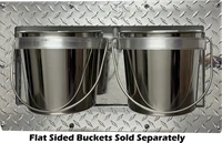 Aluminum Swinging Double Diner kennel feeder frame with dual bucket mounting rings