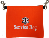 Zippered Service Dog Storage Pocket with Snap Attachments