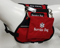 Embroidered Service Dog Text and Medical Cross on ID Pocket Bag
