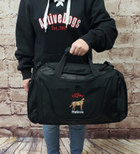 Custom Embroidered Dog Breed Duffel Bag with Free Personalization