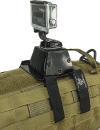 Elevated action camera mount for K9 harness