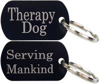Therapy dog identification tag