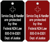 Double-sided service dog identification tag