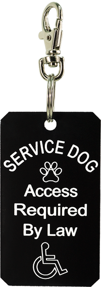 Engraved Service Dog Tag ID Clip