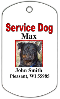 Service dog identification tag with split ring
