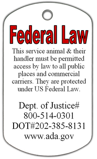 Collar Tag with ADA Federal Law