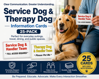 Service dog and therapy dog handout cards