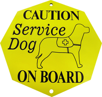 Engraved Service Dog On Board Hanging Vehicle Sign