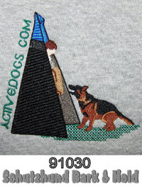 Embroidered Bark & Hold Dog Crouching Hoodie