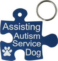Autism Service Dog Engraved Tag