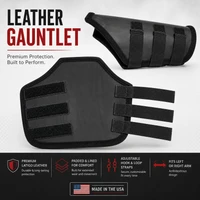 Padded leather dog bite gauntlet