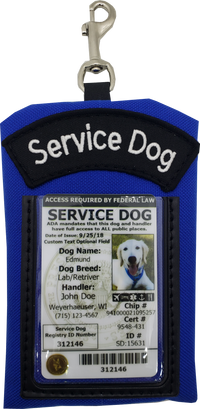 Embroidered Service Dog Identification Pouch Made in USA