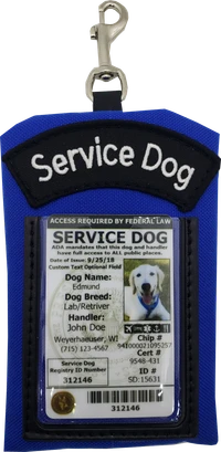 Embroidered Service Dog Identification Pouch Made in USA