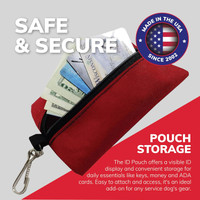 Made in USA clip-on service dog accessory pouch with zipper closure