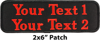 Embroidered text patch with color options