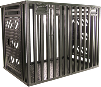 Double door aluminum dog crate with full ventilation