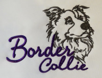 embroidered border collie graphic