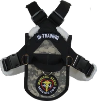 Mobility assistance dog harness with stand-up handle