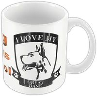 Personalized dog breed coffee mug with custom text
