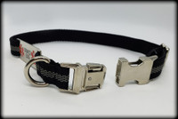 Reflective Service Dog Collar W/Chrome Service Dog ID Tag