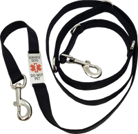 Activedogs Service Dog Hands-Free 7 foot Leash Chrome Service Dog ID Tag