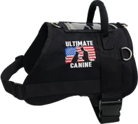 Personalized working dog harness with four D-rings