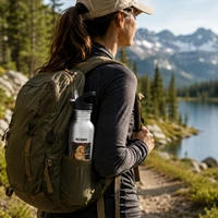 Custom picture water bottle with two lines of text