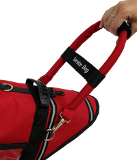 Service dog bridge handle with heavy-duty snap attachments and ID band