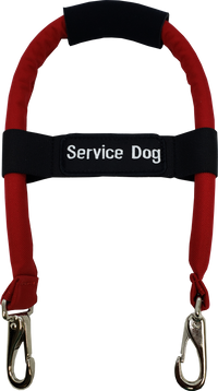 Padded Cordura service dog bridge handle with Service Dog ID band