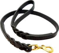 Military Spec Braided Leather Dog Leash 3/4"