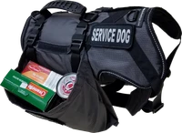 Working dog harness with molded handle and D-rings