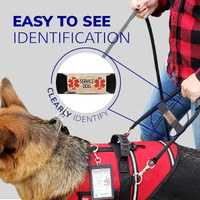 Professional rigid service dog bridge handle with metal snaps for mobility assistance