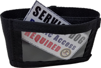 Clear ID window for service dog equipment