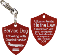 Service Dog Engraved Aluminum Badge